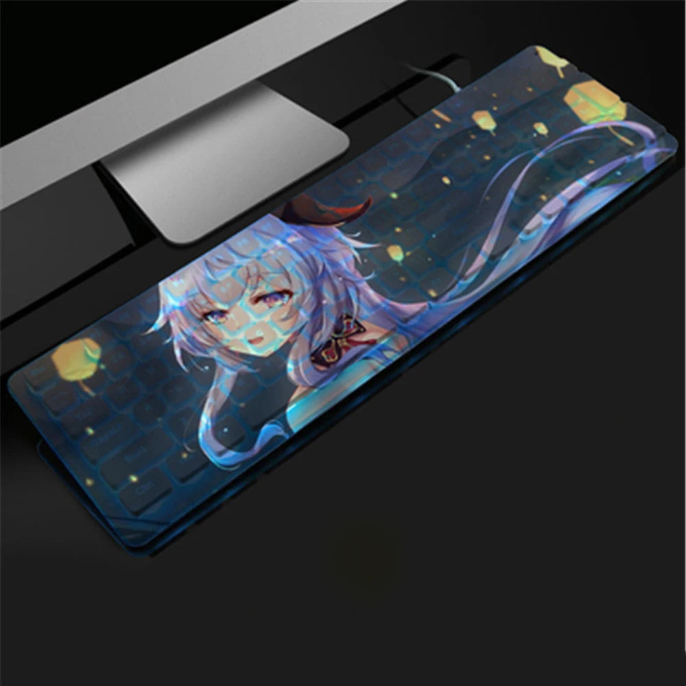 Anime Gaming Keyboard 104 Keys Mute USB Wired Backlit Gaming Keyboard Chocolate Keycap for Office Laptop PC Games