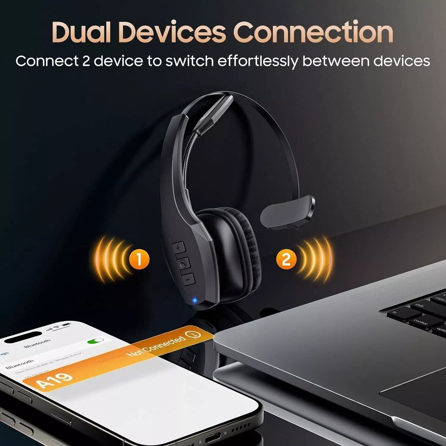 Wireless Headphone Blue Parrot Headset Bluetooth Truck Driver Noise Cancelling