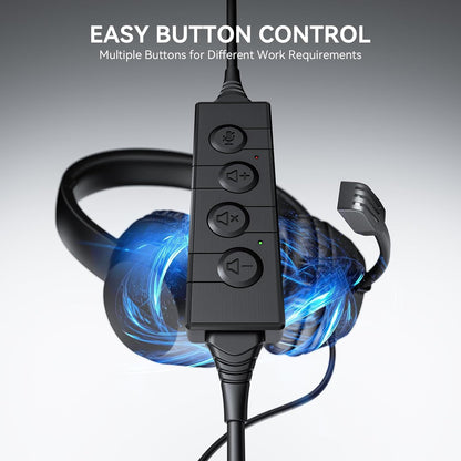 Headset with Mic, USB Headset with Microphone, Computer Headset with Noise Cance