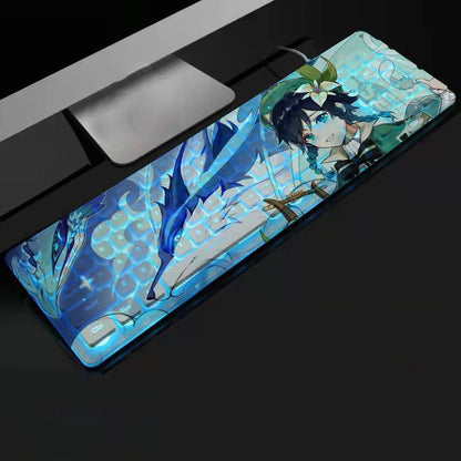 Anime Gaming Keyboard 104 Keys Mute USB Wired Backlit Gaming Keyboard Chocolate Keycap for Office Laptop PC Games