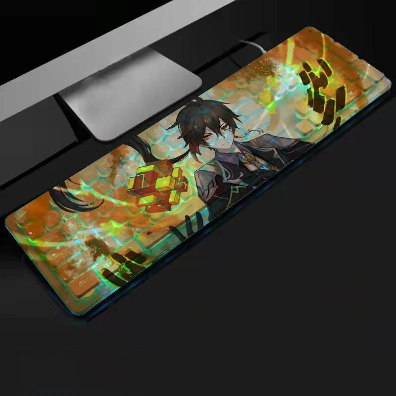 Anime Gaming Keyboard 104 Keys Mute USB Wired Backlit Gaming Keyboard Chocolate Keycap for Office Laptop PC Games