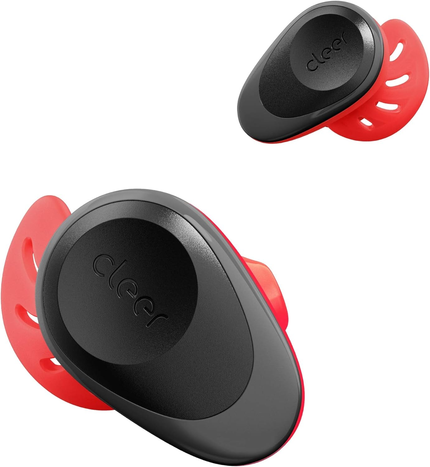 Goal Sport True Wireless Earbuds with 20 Hour Battery, for Workout and Exercise, Water and Sweat Resistant, Touch Controls, and High Audio Quality and Bass, Black/Red