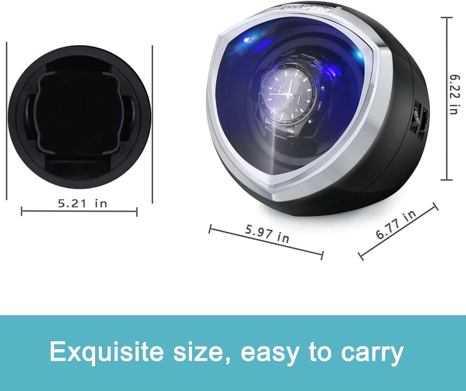 Single Automatic Watch Winder with Quiet Motor, 4 Rotation Mode Settings, Suitable for Men’S and Ladies Wrist Watch