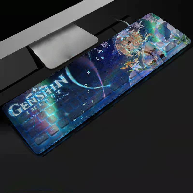 Anime Gaming Keyboard 104 Keys Mute USB Wired Backlit Gaming Keyboard Chocolate Keycap for Office Laptop PC Games