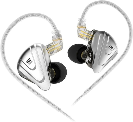 KZ ZSX in Ear Headphone Monitor, Hybrid Hifi IEM Earphone with 5BA 1DD 6 Drivers Wired Earphone, KZ Earbuds with Detachable 2 Pin Cable for Church Band Musician Singer(Black No Mic)