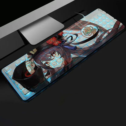 Anime Gaming Keyboard 104 Keys Mute USB Wired Backlit Gaming Keyboard Chocolate Keycap for Office Laptop PC Games