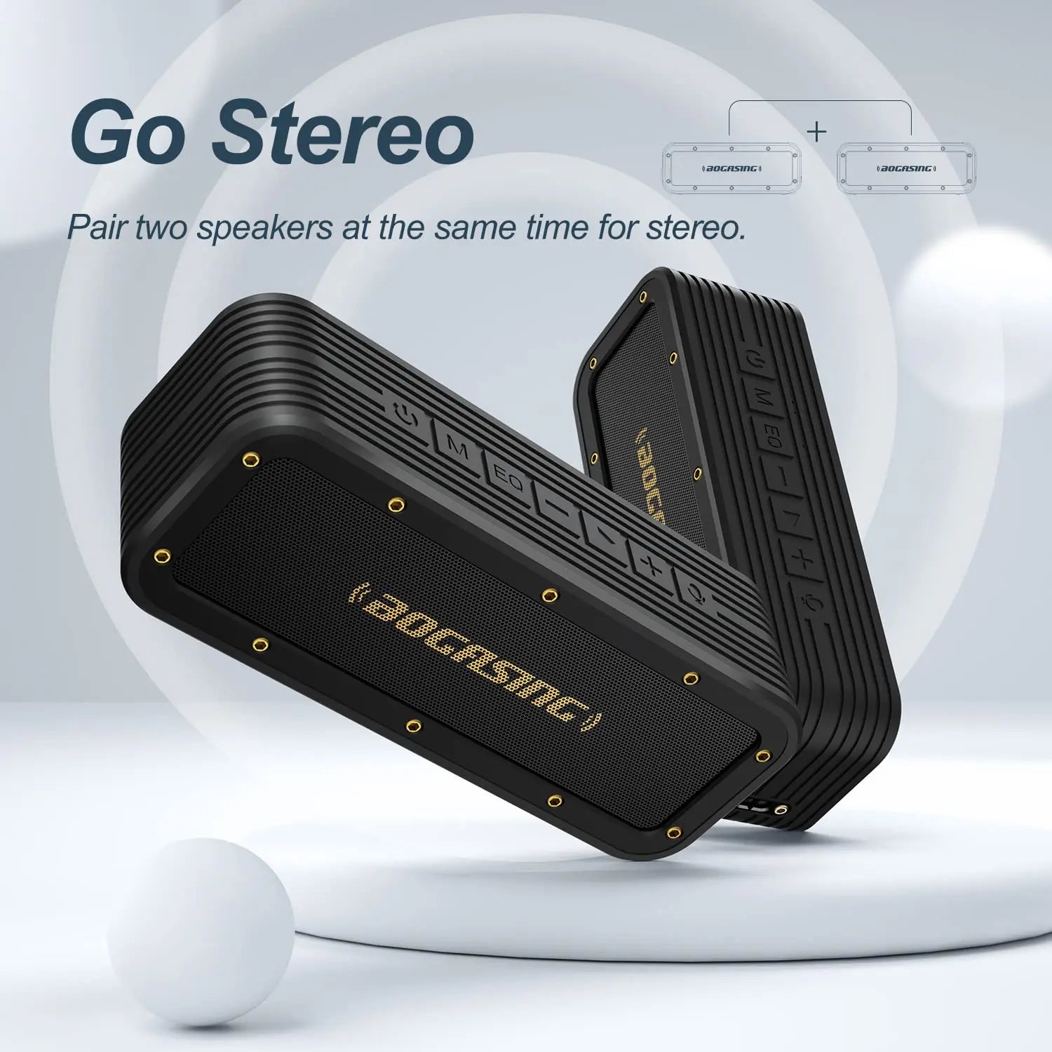 M4 Bluetooth Speaker with 40W HD Surround Stereo Sound, Enhanced Bass, IPX7 Waterproof, TWS, EQ, for Home, Outdoor