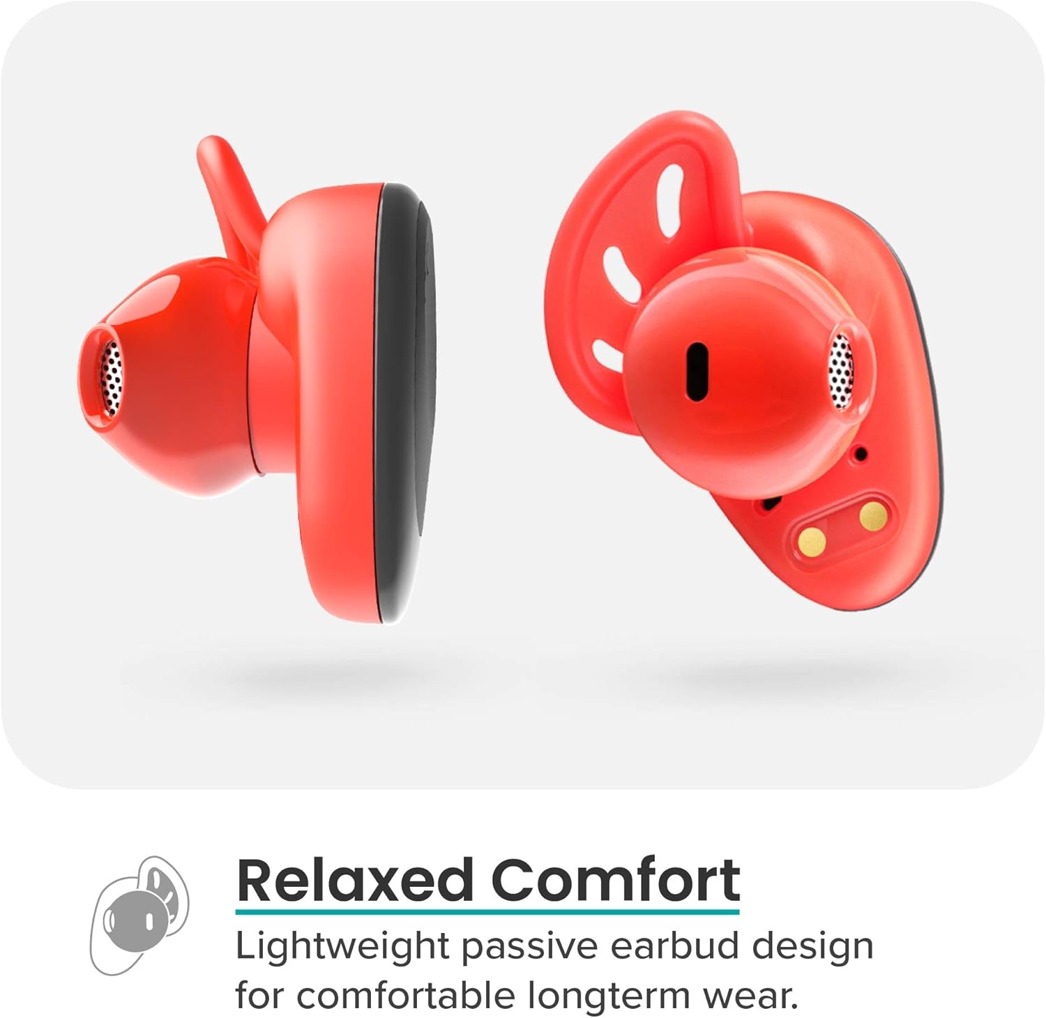 Goal Sport True Wireless Earbuds with 20 Hour Battery, for Workout and Exercise, Water and Sweat Resistant, Touch Controls, and High Audio Quality and Bass, Black/Red