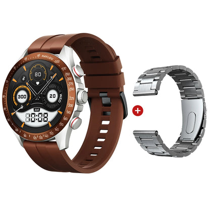 Solar Pro Smart Watch 1.43" AMOLED Display Bluetooth Phone Call Smartwatch Monitor IP68 Waterproof Fitness Watches 128MB
