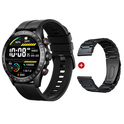 Solar Pro Smart Watch 1.43" AMOLED Display Bluetooth Phone Call Smartwatch Monitor IP68 Waterproof Fitness Watches 128MB