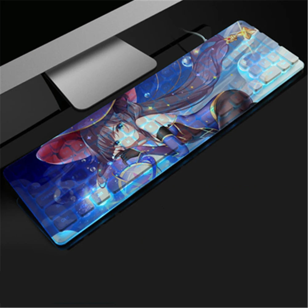 Anime Gaming Keyboard 104 Keys Mute USB Wired Backlit Gaming Keyboard Chocolate Keycap for Office Laptop PC Games