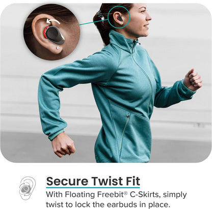 Goal Sport True Wireless Earbuds with 20 Hour Battery, for Workout and Exercise, Water and Sweat Resistant, Touch Controls, and High Audio Quality and Bass, Black/Red