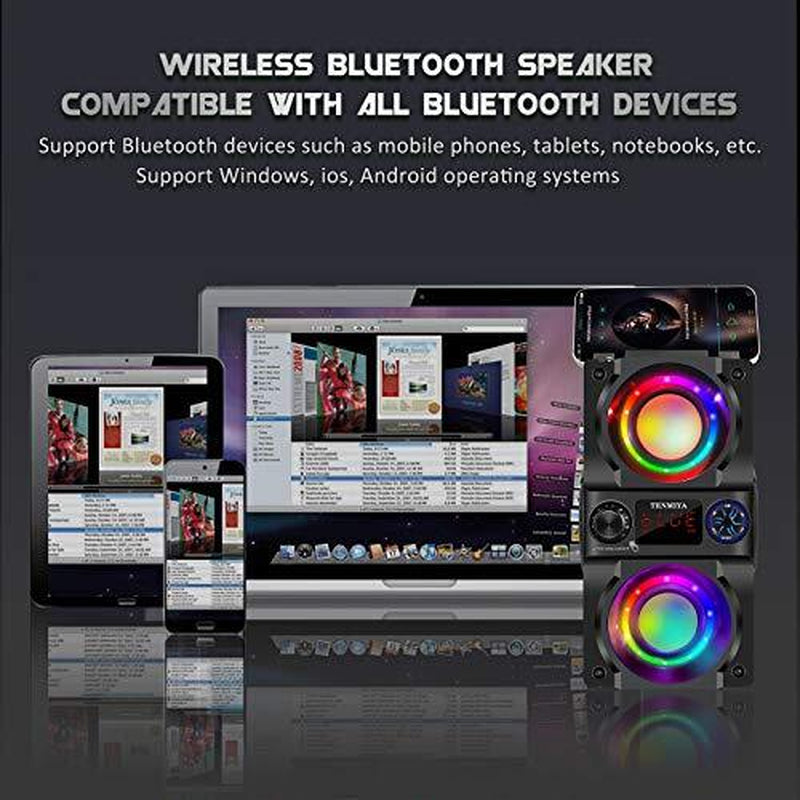Bluetooth Speaker, 40W (60W Peak) Portable Wireless Speaker with Colorful