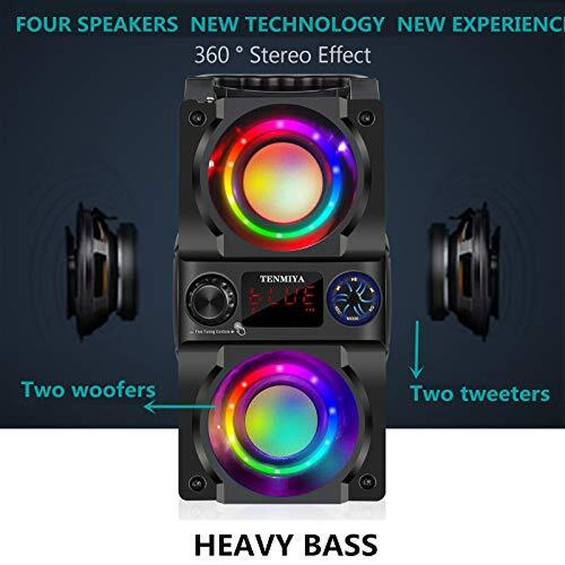 Bluetooth Speaker, 40W (60W Peak) Portable Wireless Speaker with Colorful