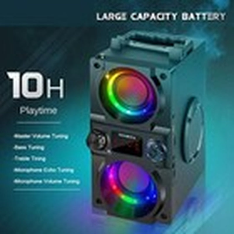 Bluetooth Speaker, 40W (60W Peak) Portable Wireless Speaker with Colorful