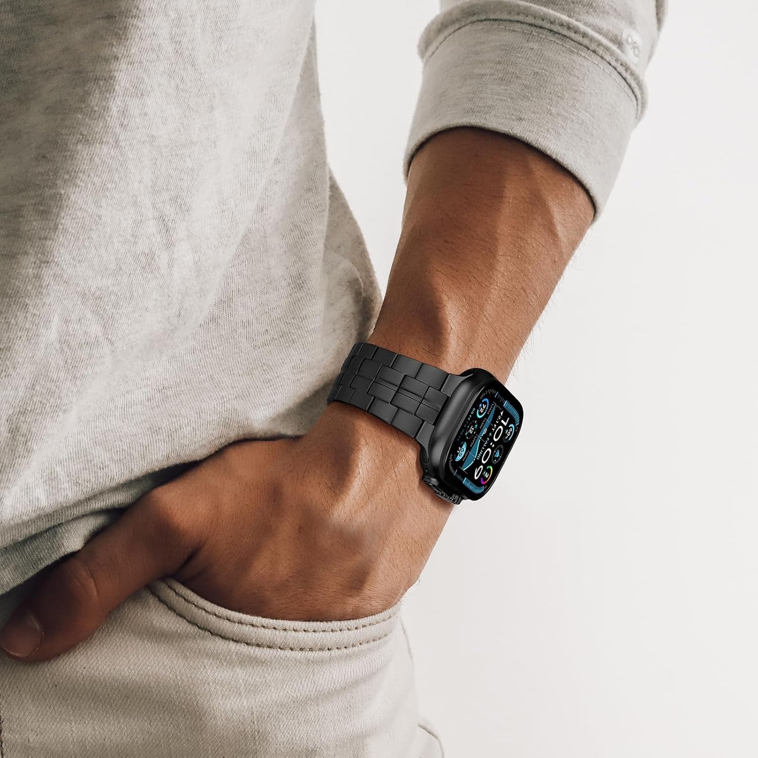 Compatible with Apple Watch Ultra 2 Band, Ultra/Series 10 46Mm Genuine Titanium Apple Watch Bands for Men