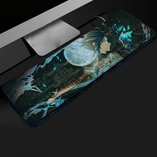 Anime Gaming Keyboard 104 Keys Mute USB Wired Backlit Gaming Keyboard Chocolate Keycap for Office Laptop PC Games