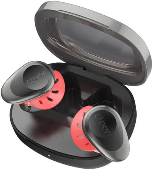 Goal Sport True Wireless Earbuds with 20 Hour Battery, for Workout and Exercise, Water and Sweat Resistant, Touch Controls, and High Audio Quality and Bass, Black/Red