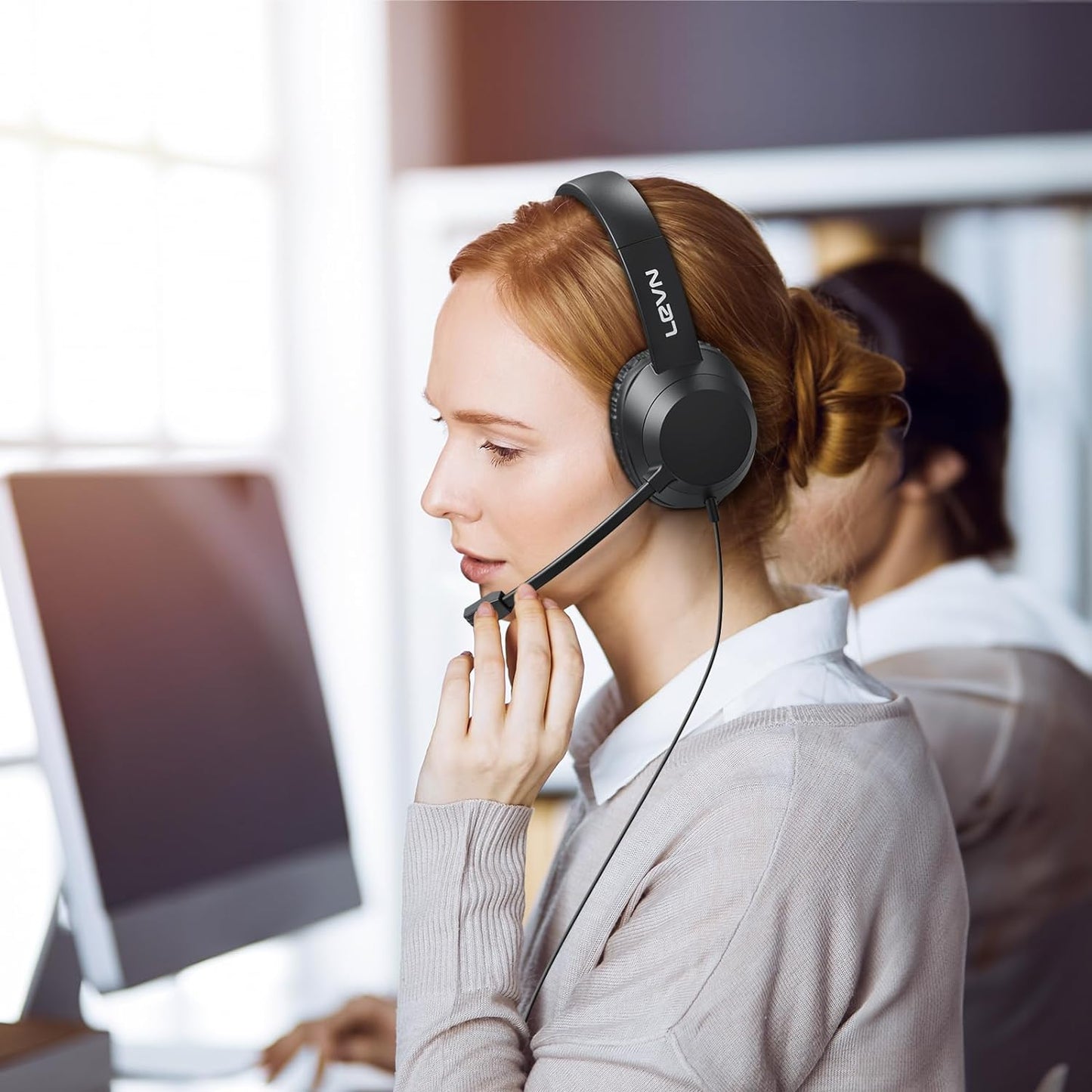 Headset with Mic, USB Headset with Microphone, Computer Headset with Noise Cance