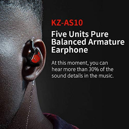 KZ AS10 Pure 5 Balanced Armature 5BA Earphone, Musician in Ear Monitor Headphone High Fidelity Hifi Headset (With Microphone, Green)…