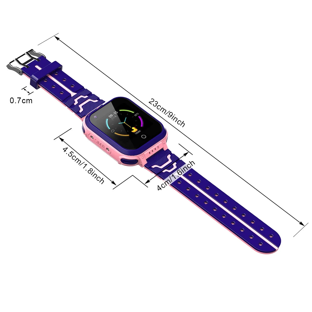 4G Kids Smart Watch,Kids Phone Smartwatch W GPS Tracker Waterproof,Alarm,Pedometer,Camera,Sos,Touch Screen Wifi Bluetooth Digital Wrist Watch for Boys Girls Android Ios,3-12 Years Old Children Gifts