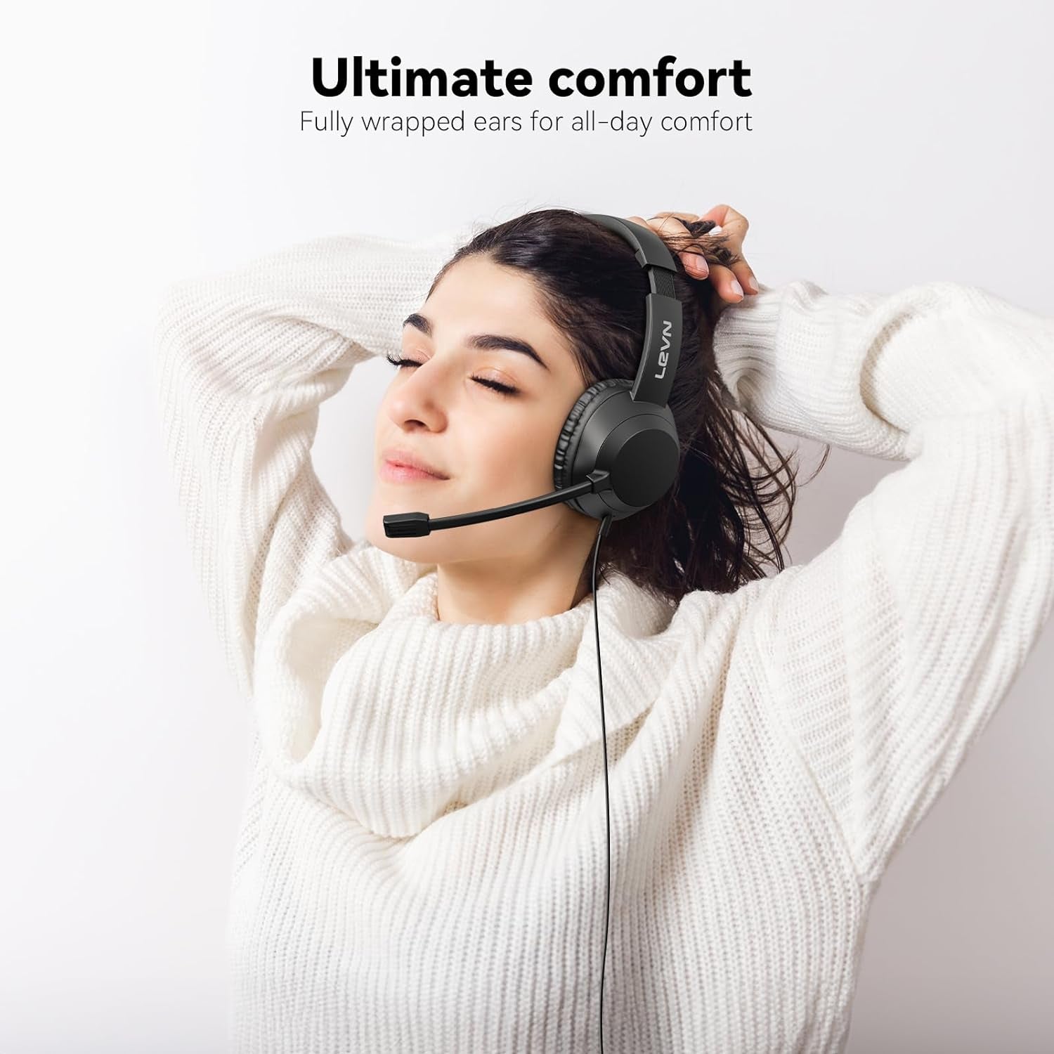 Headset with Mic, USB Headset with Microphone, Computer Headset with Noise Cance