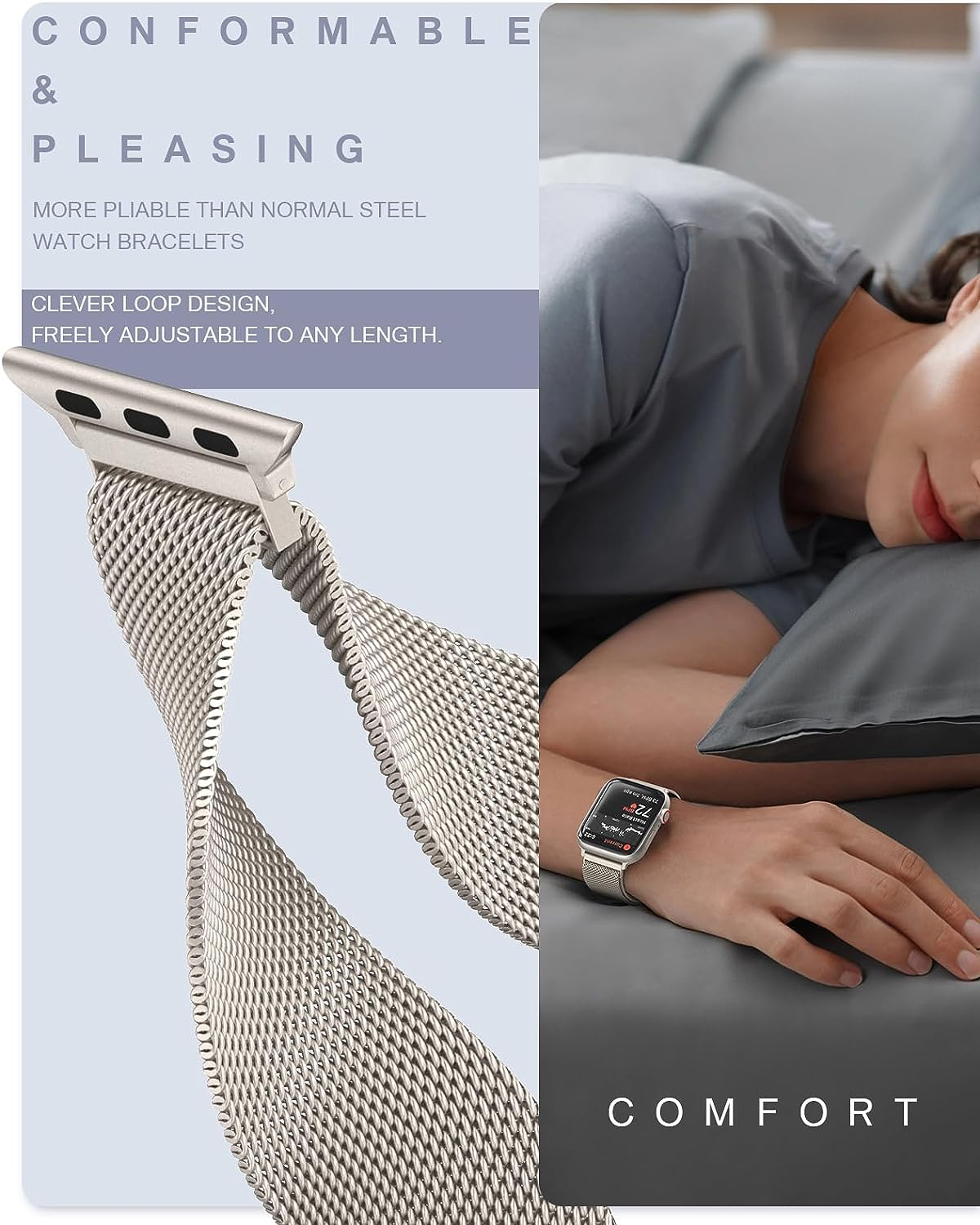 Original Stainless Steel Milanese Apple Watch Band 49Mm/45Mm/44Mm