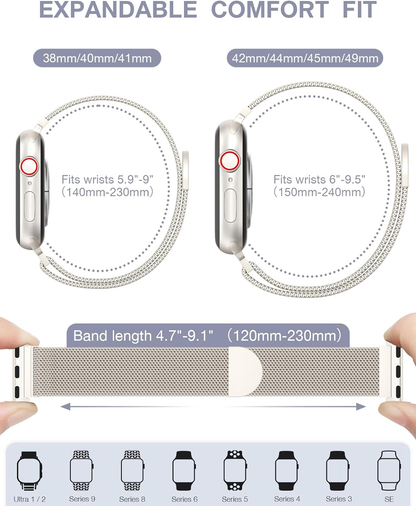 Original Stainless Steel Milanese Apple Watch Band 49Mm/45Mm/44Mm